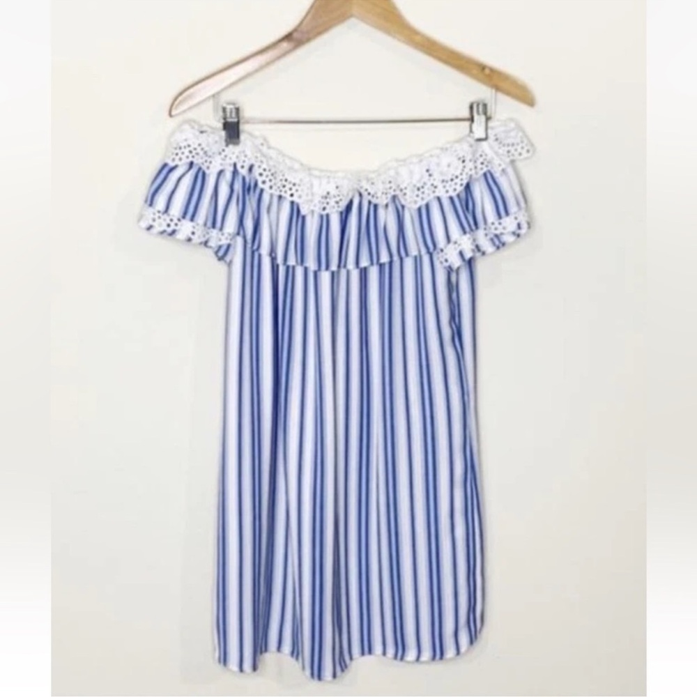 Misa Los Angeles Off-Shoulder Striped Dress XS